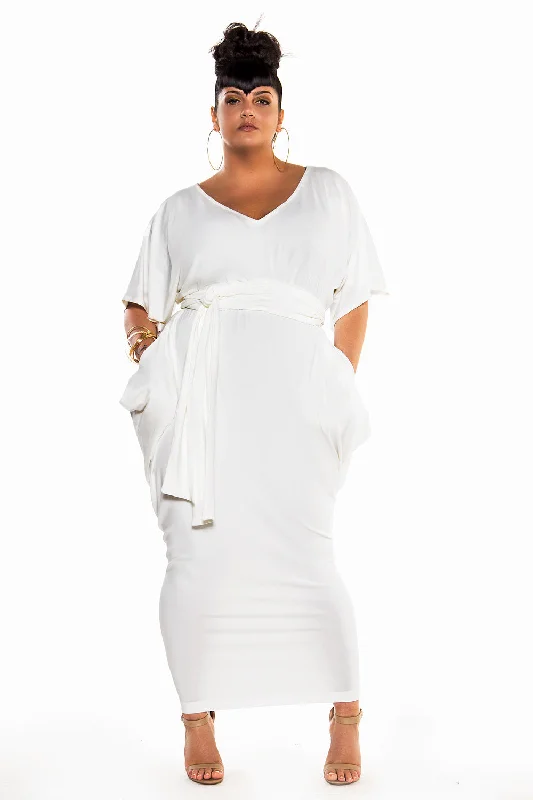 Classic Bat Sleeved Slouch Maxi Dress Stylish Boho Maxi Dress