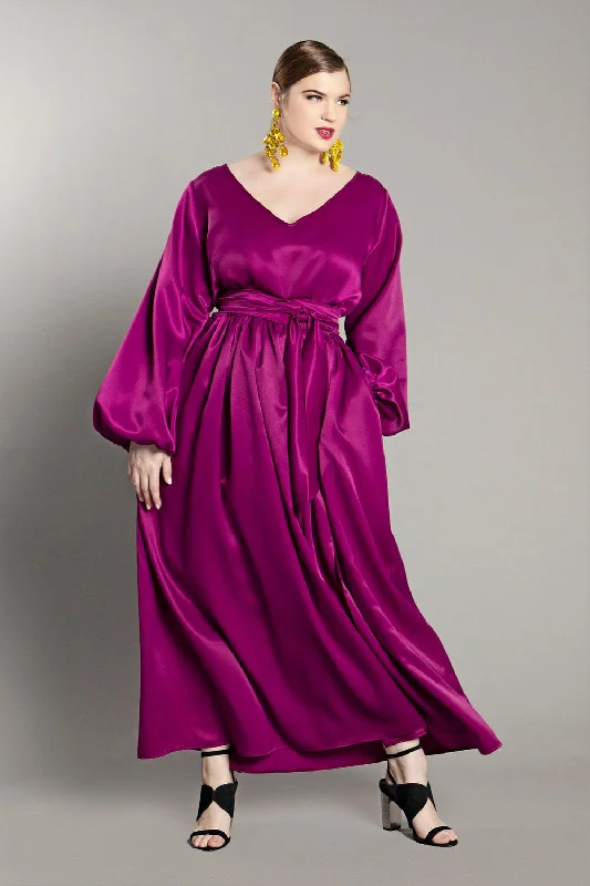Full Sleeved Maxi Dress- JIBRI Comfortable Maxi Dress with Belt