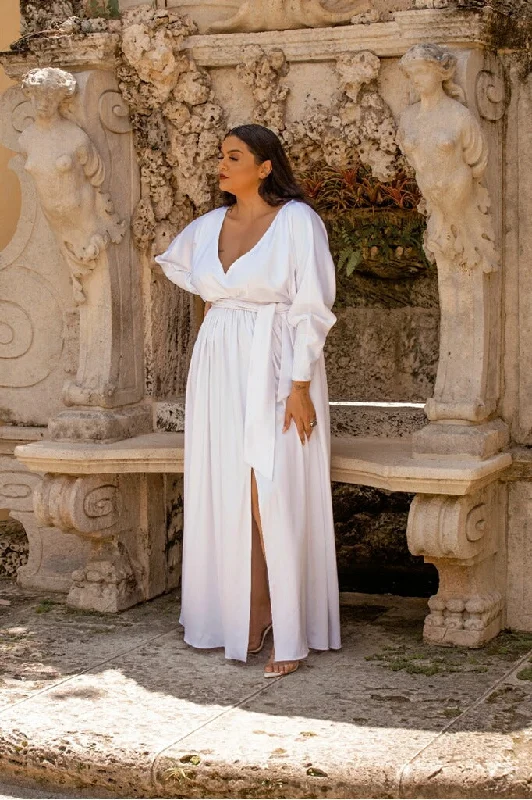 Jibri Full Sleeved Bridal Maxi Dress Comfortable Ruffle Hem Maxi Dress