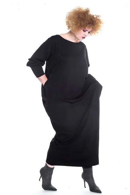 Jibri Cocoon Maxi Dress- JIBRI Trendy Off-Shoulder Ruffle Maxi Dress