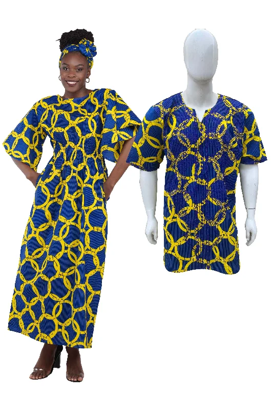 Long Maxi Dress Bell Sleeves & African Embroidered Dashiki Shirt(Pack of 2 pcs) Cozy Maxi Dress with Slit Long Maxi Dress Bell Sleeves & African Embroidered Dashiki Shirt(Pack of 2 pcs) Cozy Maxi Dress with Slit