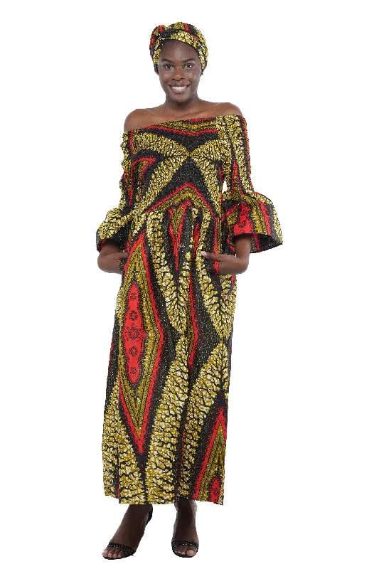 African Long Maxi Dress Cozy Maxi Dress with Slit
