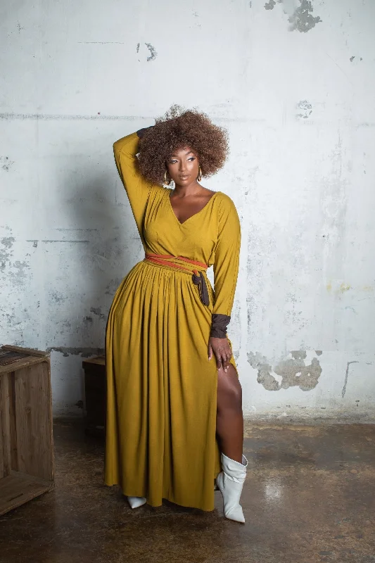 PLUS SIZE AUTUMN MAXI DRESS- JIBRI Fashionable Layered Maxi Dress