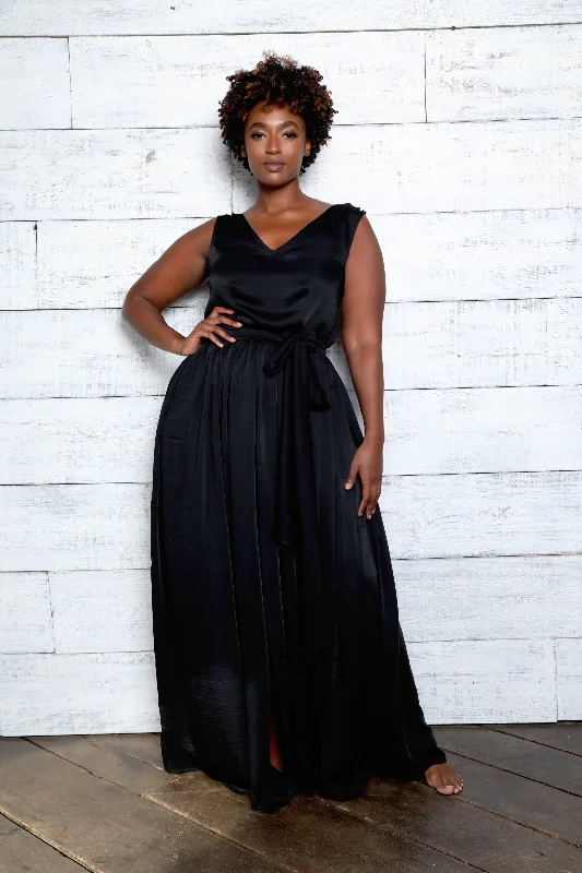 Silky Sleeveless Maxi Dress Classic Strapless Maxi Dress