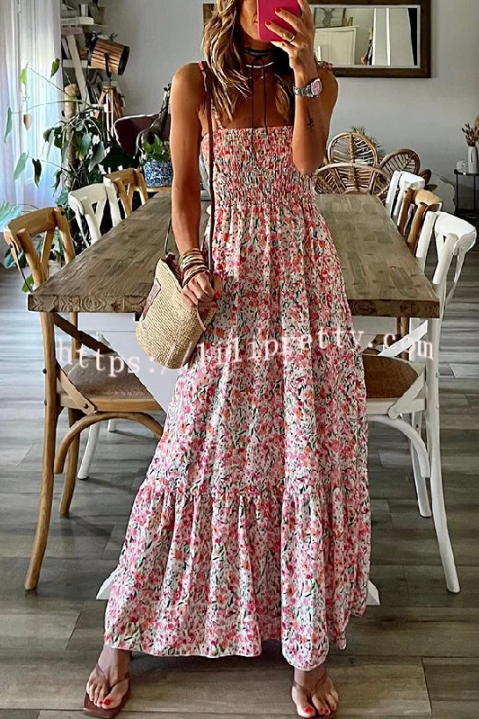 Ready To Vacation Floral Print Smocked Waist Maxi Dress Trendy Button Front Maxi Dress Ready To Vacation Floral Print Smocked Waist Maxi Dress Trendy Button Front Maxi Dress