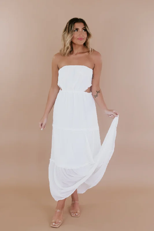 Sweet Life Maxi Dress, Off White Chic Sleeveless Maxi Dress