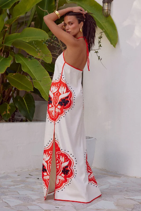 WESTERN MAXI DRESS - SAND/JAFFA Chic Off-Shoulder Maxi Dress