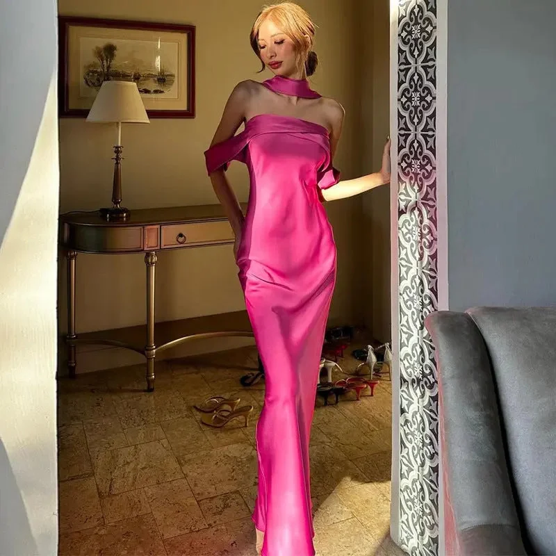 Summer Solid Colour Sexy Maxi Dress Cozy Ruffle Sleeve Maxi Dress