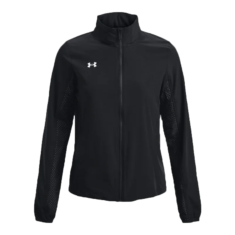 Under Armour Women's Black Squad 3.0 Warm-Up Full Zip Jacket Insulated Jacket Fitted Jacket Loose Jacket