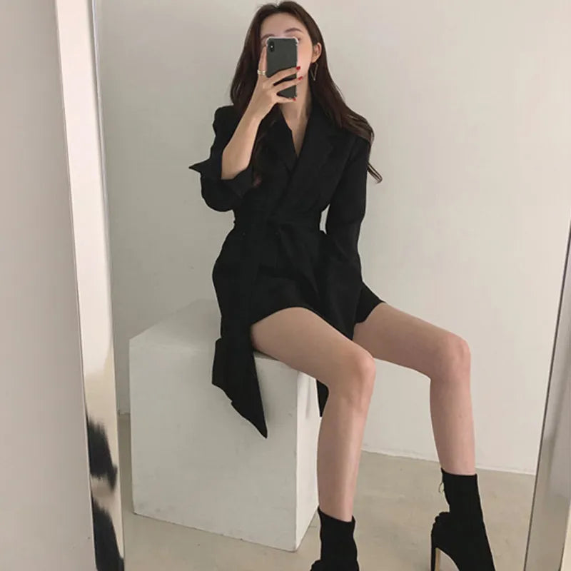 Getadme-Women Long Outwear Jacket Sashes Fall OL Korean New Fashion Solid Blazers British Style Elegant Blazer Coat women clothing Faux Fur Jacket Real Fur Jacket Shearling Jacket Getadme-Women Long Outwear Jacket Sashes Fall OL Korean New Fashion Solid Blazers British Style Elegant Blazer Coat women clothing Faux Fur Jacket Real Fur Jacket Shearling Jacket