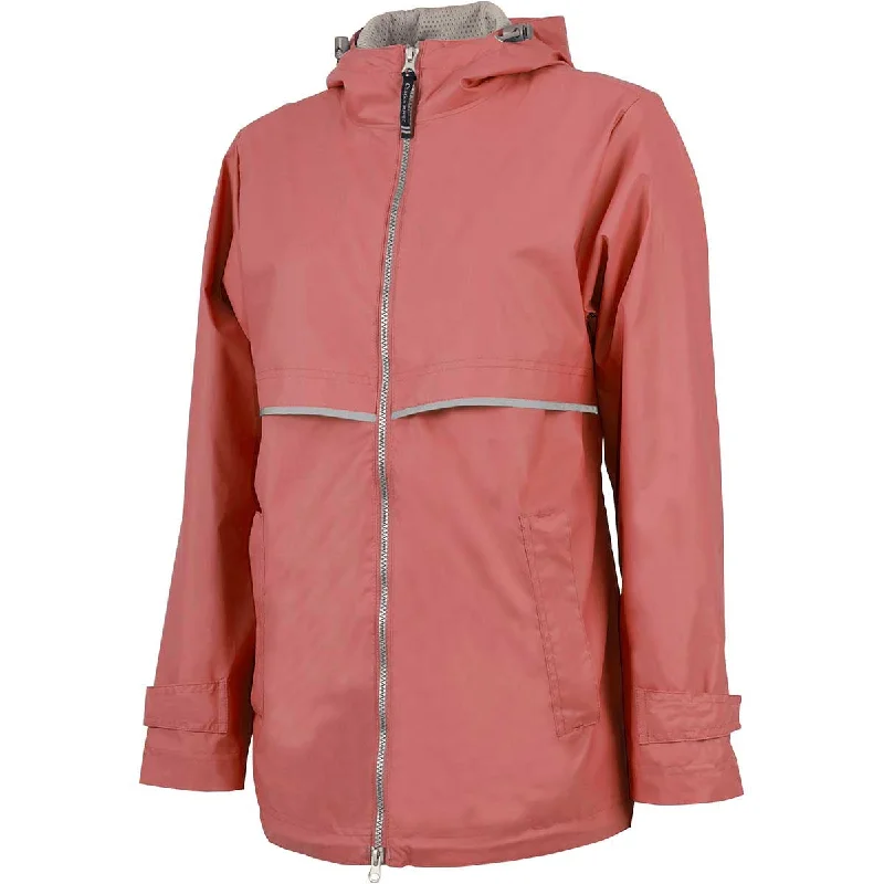 Charles River Women's Coral/Reflective New Englander Rain Jacket Plaid Jacket Tartan Jacket Houndstooth Jacket Charles River Women's Coral/Reflective New Englander Rain Jacket Plaid Jacket Tartan Jacket Houndstooth Jacket