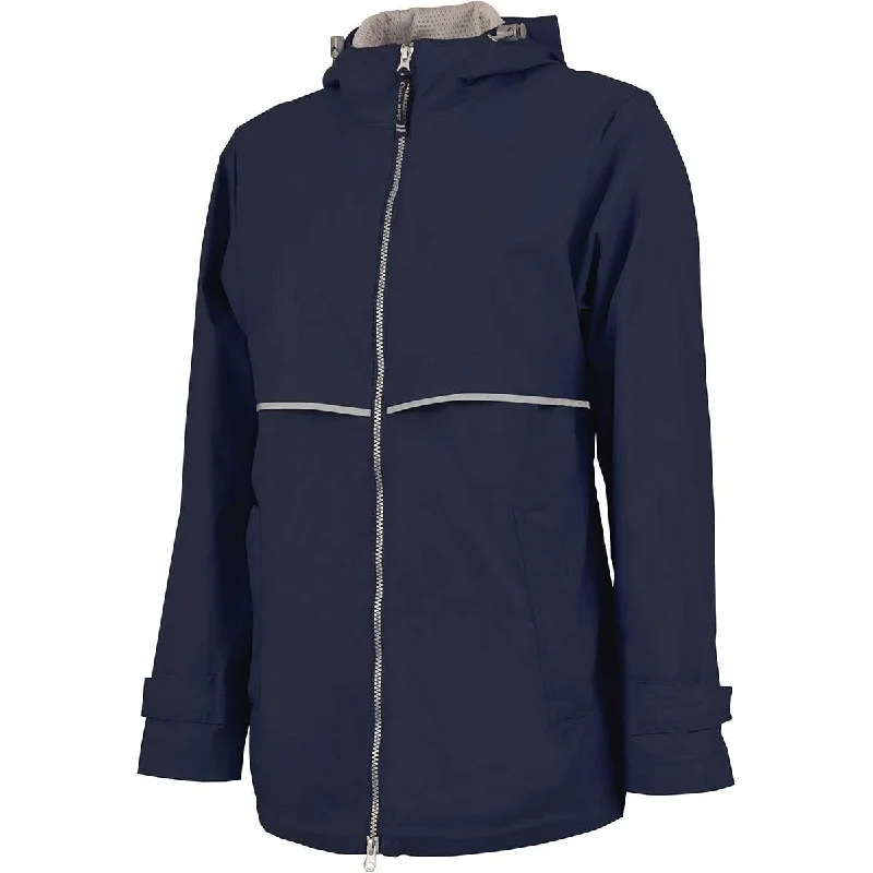 Charles River Women's True Navy/Reflective New Englander Rain Jacket Appliqued Jacket Beaded Jacket Sequined Jacket Charles River Women's True Navy/Reflective New Englander Rain Jacket Appliqued Jacket Beaded Jacket Sequined Jacket