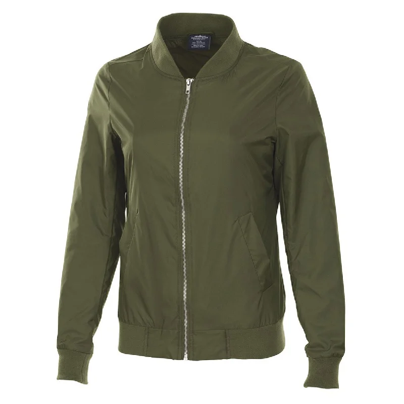 Charles River Women's Olive Boston Flight Jacket Insulated Jacket Fitted Jacket Loose Jacket