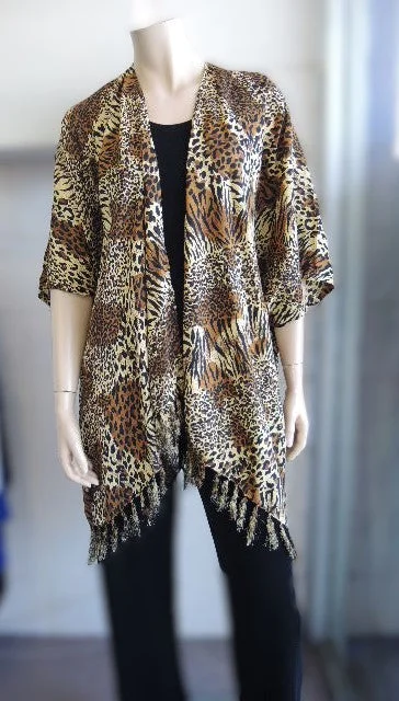 Animal Print Rayon Jacket Jersey Jacket Tulle Jacket Batik Jacket