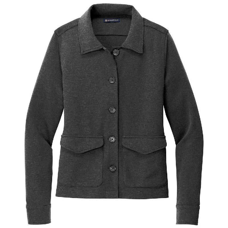 Brooks Brothers Women's Windsor Grey Heather Mid-Layer Stretch Button Jacket Striped Jacket Polka Dot Jacket Floral Jacket
