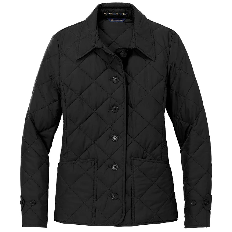 Brooks Brothers Women's Deep Black Quilted Jacket Denim Jacket Leather Jacket Suede Jacket