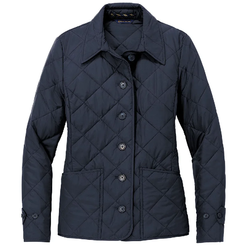Brooks Brothers Women's Night Navy Quilted Jacket Appliqued Jacket Beaded Jacket Sequined Jacket