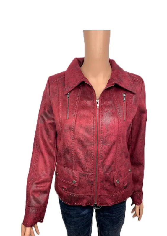 Women's Leather Jacket Style#-L-001117 Trench Coat Raincoat Waterproof Jacket