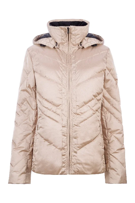 Cori Down Jacket Zip Front Button Front Snap Front