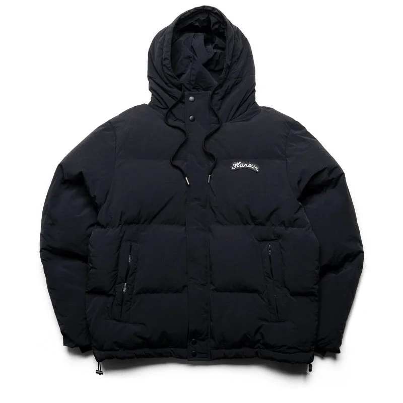 Flaneur Puffer Jacket - Black Hoodie Zip-Up Jacket Button-Up Jacket