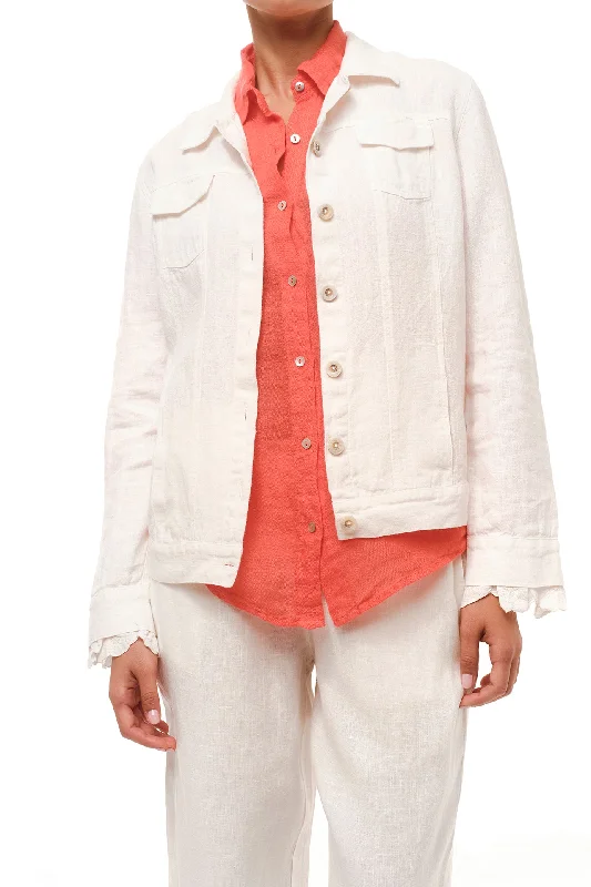 Flap Pocket Linen Jacket White Herringbone Jacket Houndstooth Jacket Plaid Jacket