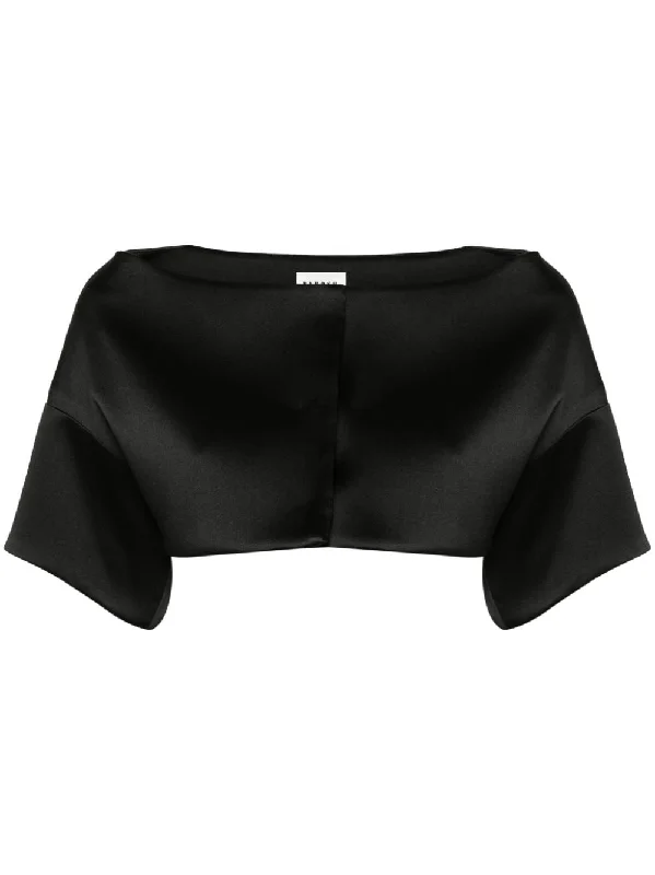 drop-shoulder cropped jacket Jacket Blazer Coat