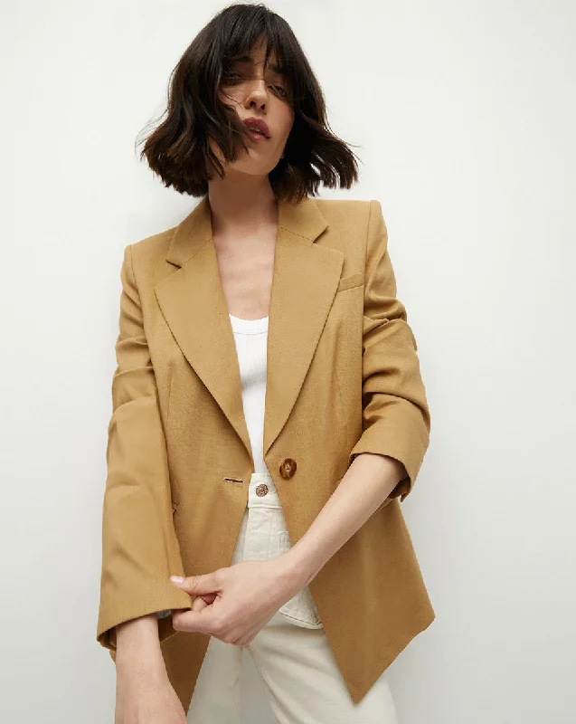 Hayward Stretch-Linen Dickey Jacket Zip Front Button Front Snap Front