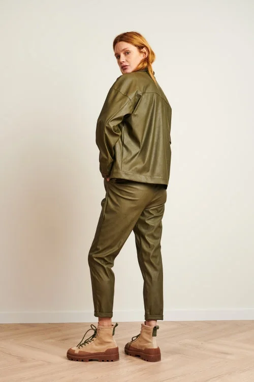 Jane Lushka Green Jacket Sena Tiered Jacket Buttoned Jacket Zippered Jacket