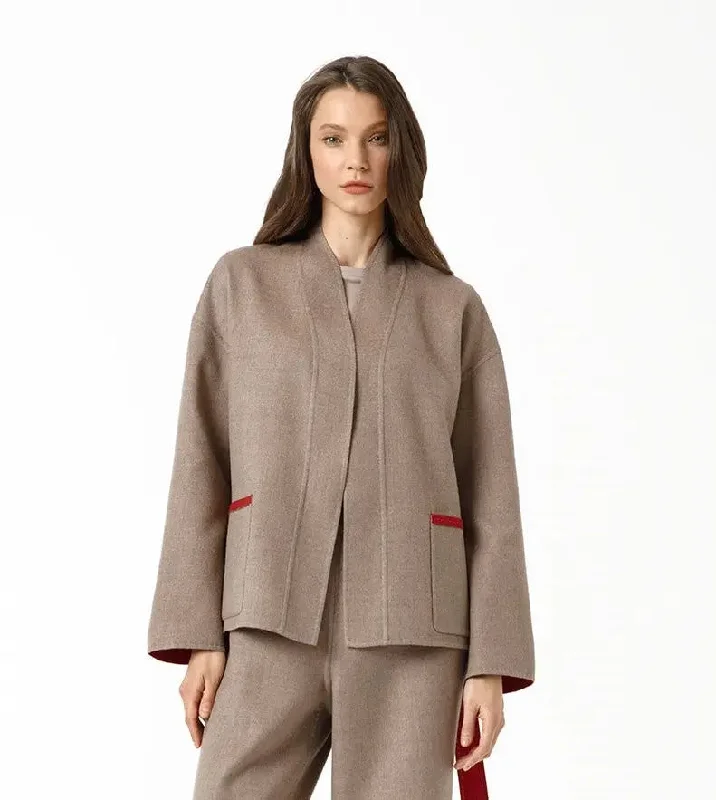 Cashmere jacket Belted Jacket Elasticated Jacket Padded Jacket