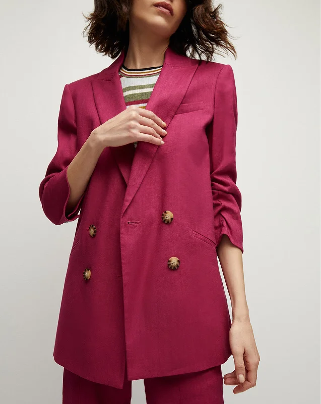 Kiernan Linen Dickey Jacket Embroidered Jacket Appliqued Jacket Beaded Jacket
