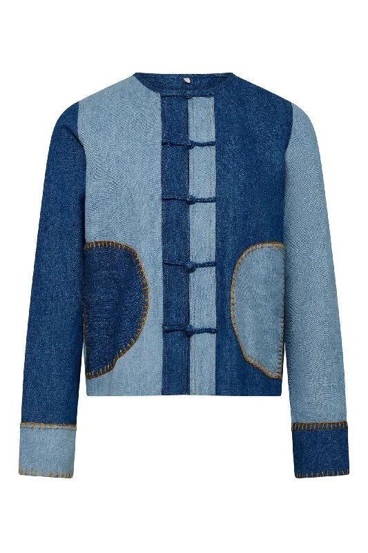 Nelly Cotton Jacket Blue Mesh Jacket Canvas Jacket Denim Jacket