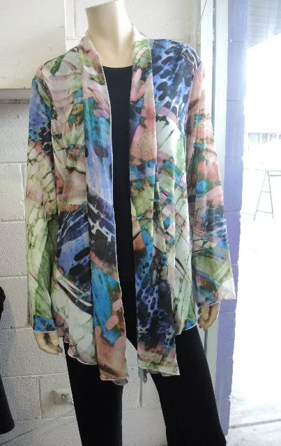 Lorissa Chiffon Jacket (SIZE 28) Denim Fabric Leather Fabric Suede Fabric
