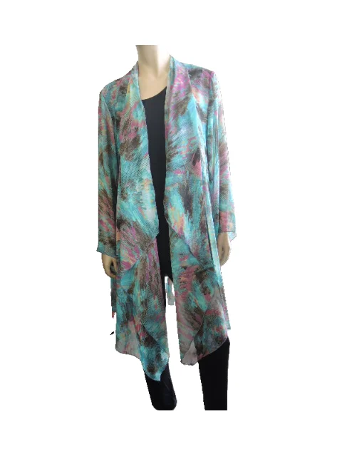Lorissa Chiffon Jacket (Size 30) Boat Neck Shawl Collar Notched Collar