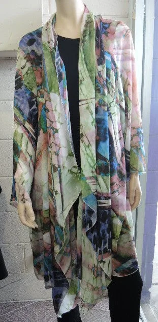 Lorissa Long Chiffon Jacket (Size 30) Chenille Fabric Brocade Fabric Lace Fabric
