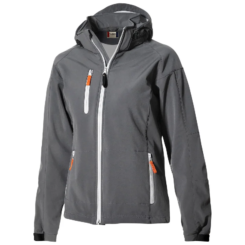Clique Women's Grey Tulsa Jacket Notch Collar Jacket Peter Pan Collar Jacket Cowl Neck Jacket