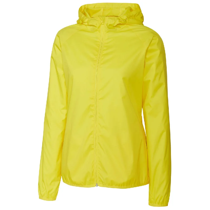 Clique Women's Neon Yellow Reliance Packable Jacket Front Pockets Side Pockets Patch Pockets