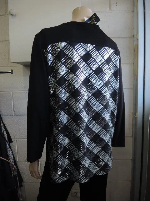 LS Collection Sequin back Jacket Zip Front Button Front Snap Front