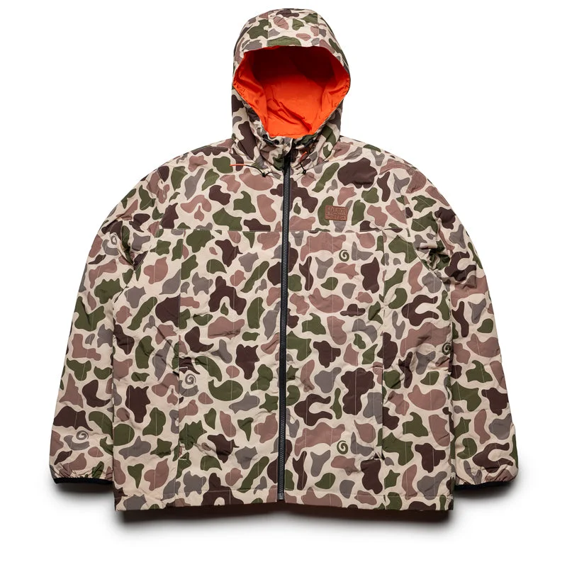 Malbon Golf Shelter Puffy Jacket - Camo Embroidered Jacket Appliqued Jacket Beaded Jacket