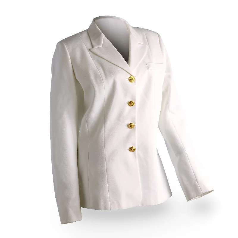 NAVY Women's Service Dress White Jacket - Gold Buttons Embroidered Jacket Appliqued Jacket Beaded Jacket