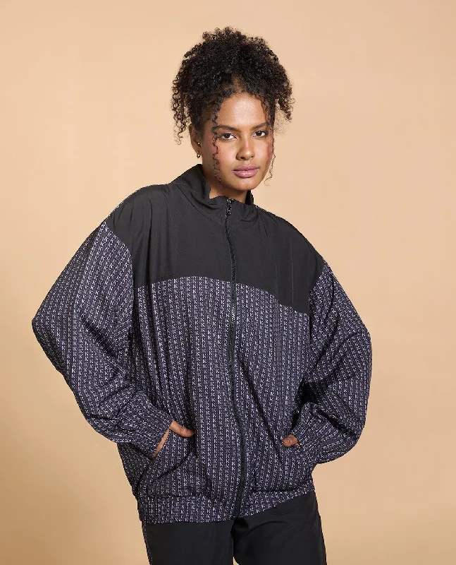 Oversized Printed Bomber Jacket Cotton Fabric Linen Fabric Terry Fabric