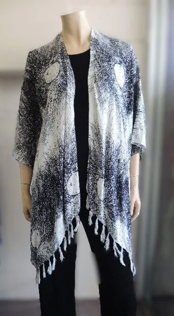 Rayon Tassel Jacket One-Shoulder Jacket Off-the-Shoulder Jacket Asymmetrical Jacket