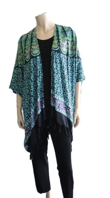 Rayon Tassel Jacket Welt Pockets Slit Pockets Flap Pockets