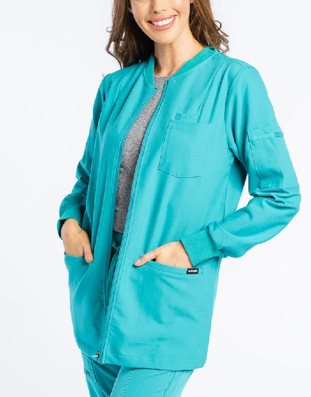 Scrub Jacket Zip Up - Sydney Teal Corduroy Jacket Velvet Jacket Brocade Jacket