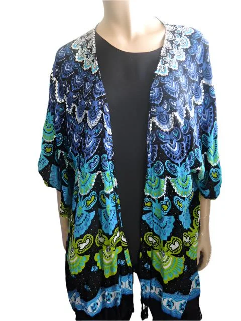 Short sleeve kaftan style jacket Tailored Jacket Straight Jacket A-Line Jacket