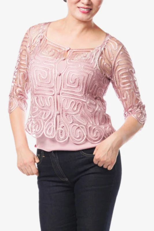 Soulmates C712 Hand Crocheted Short Lace Jacket Knit Jacket Woven Jacket Fleece Jacket