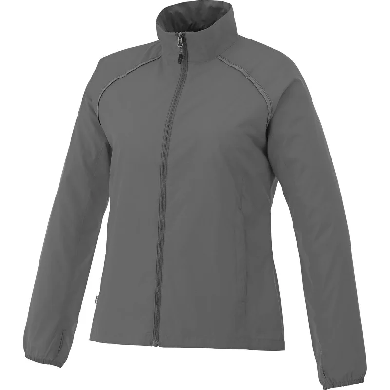 Elevate Women's Grey Storm Egmont Packable Jacket Plaid Jacket Tartan Jacket Houndstooth Jacket