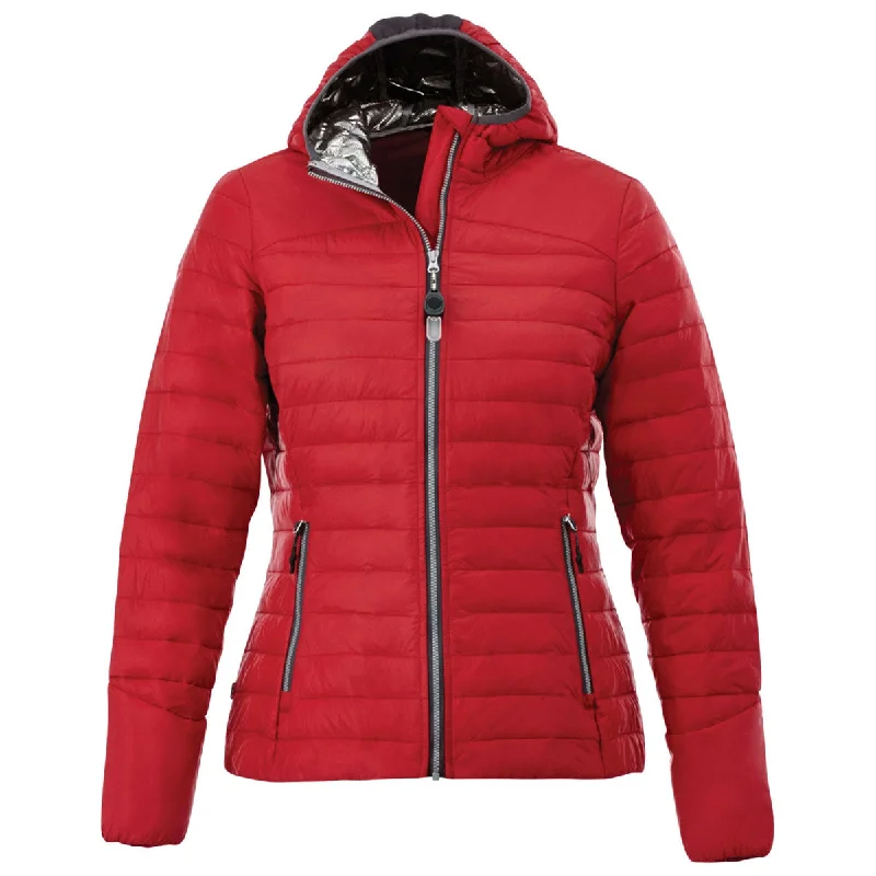 Elevate Women's Team Red Silverton Packable Insulated Jacket Satin Jacket Silk Jacket Chiffon Jacket