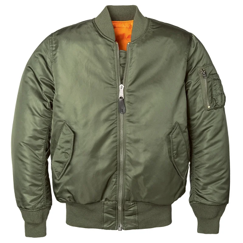 Alpha Industries Women's Sage Green MA-1 Flight Jacket Mesh Jacket Canvas Jacket Denim Jacket
