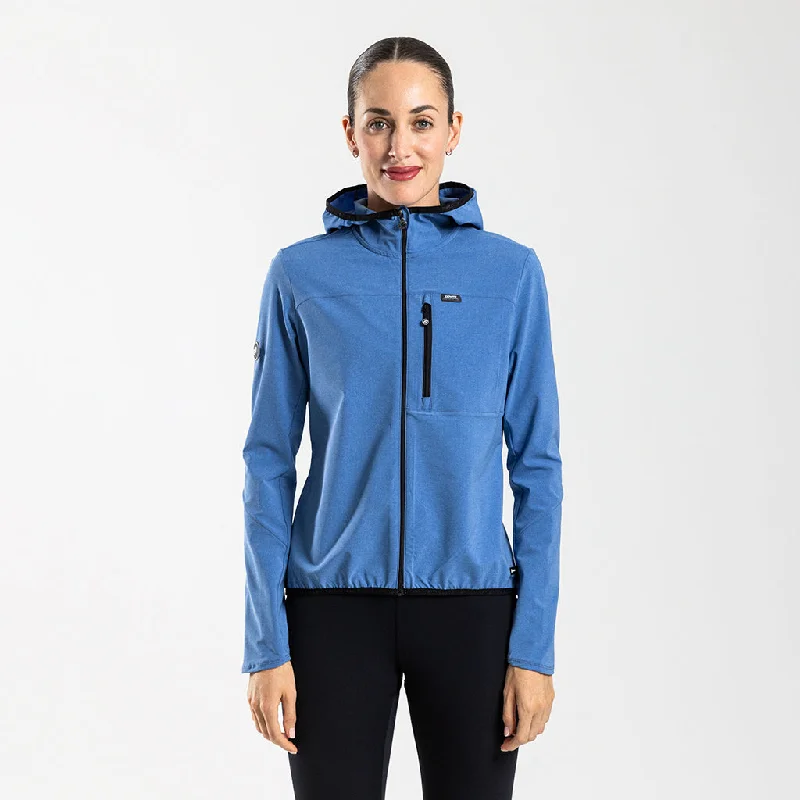 Women's Allure Lightweight Jacket (Blue Mélange) Rayon Fabric Velvet Fabric Corduroy Fabric