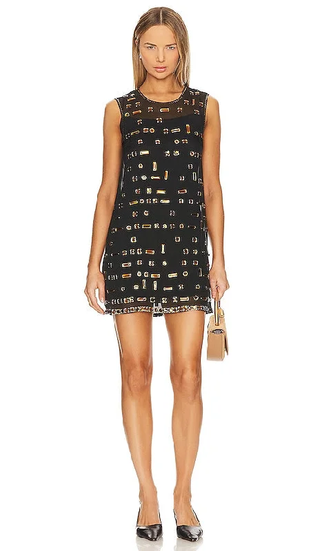 Alexis Avella Mini Dress in Black Classic Casual Mini Dress
